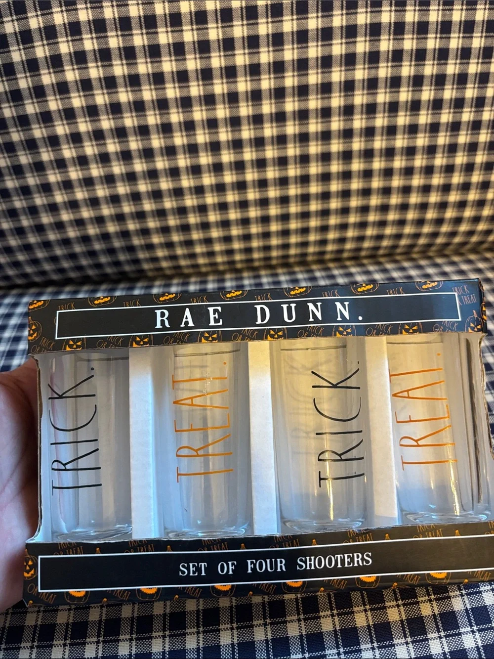 Rae Dunn Halloween Shooter Glasses Set - Orange & Black